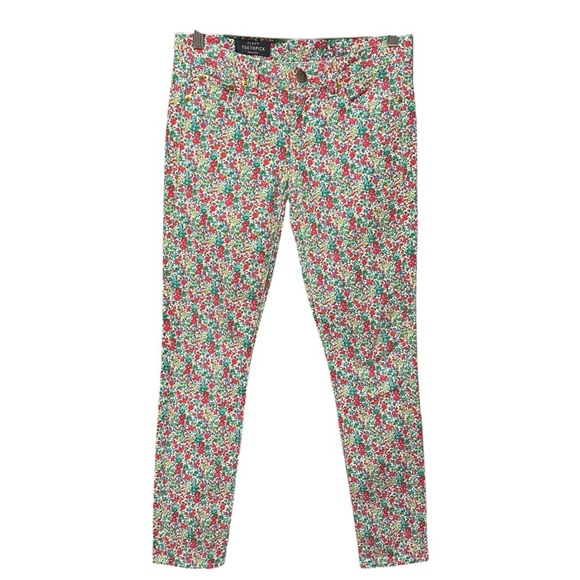 J. Crew Denim - J.Crew Liberty Toothpick Jeans Size 25 Ditsy Floral Ankle Denim Cottagecore
